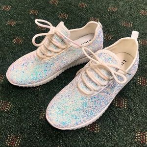Sample Sale! BRAND NEW white glitter sneakers!